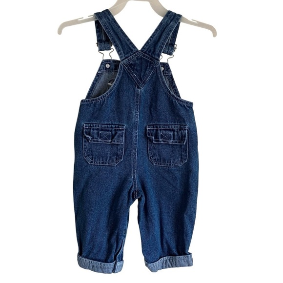 Baby’s Vintage Denim Overalls Blue Football Rugby Touchdown Embroidery Sz 6-9 mo - Picture 9 of 16